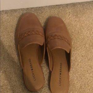 Lucky Brand Agnae Leather Flats Mules